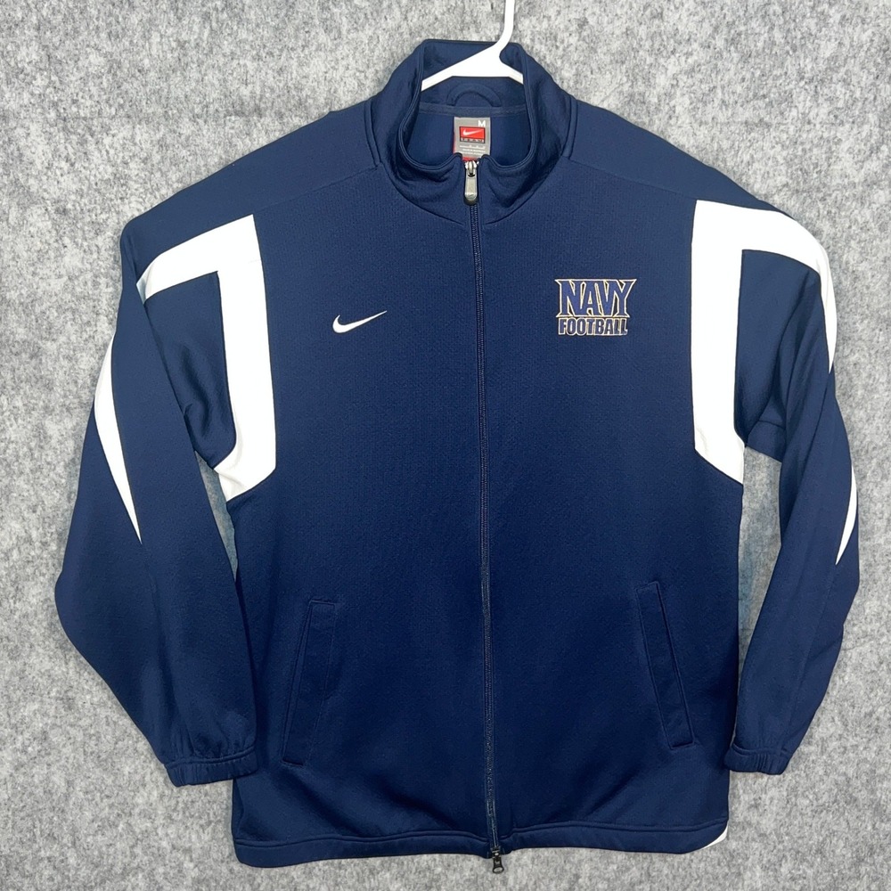 Nike Team Navy Football 2009 Texas Bowl Full Zip Track Jacket Mens‎ Medium Blue